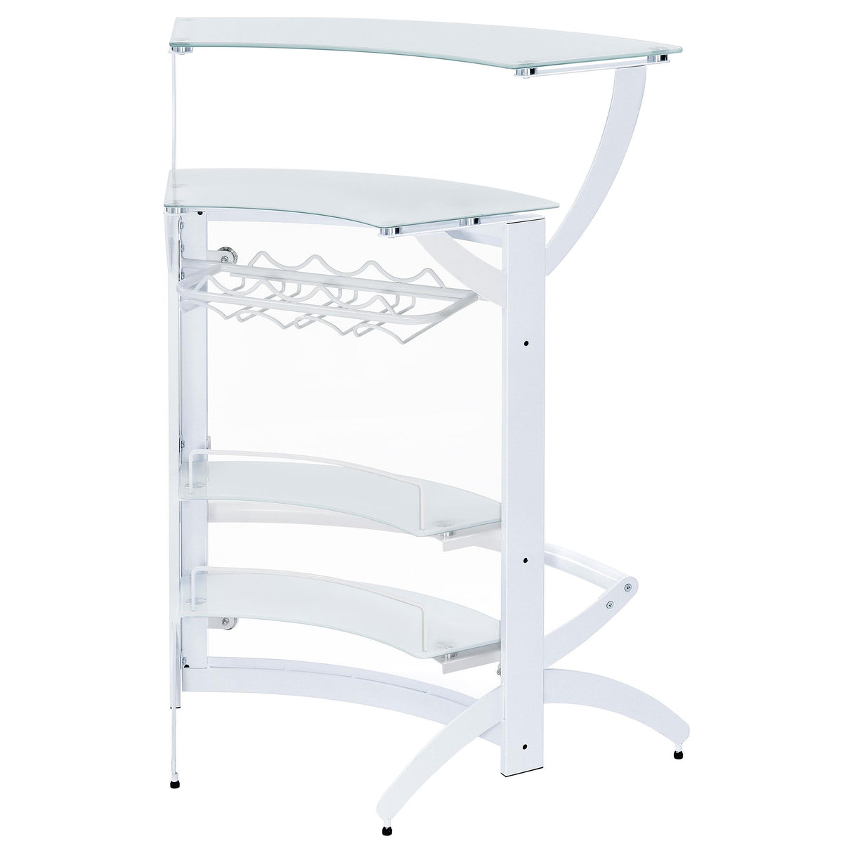 Dallas 2-shelf Home Bar White and Frosted Glass from Coaster - Luna Furniture