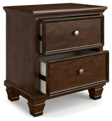 Danabrin California King Panel Bed with Mirrored Dresser and 2 Nightstands in Brown from Ashley - Luna Furniture