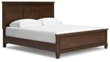 Danabrin California King Panel Bed with Mirrored Dresser and 2 Nightstands in Brown from Ashley - Luna Furniture