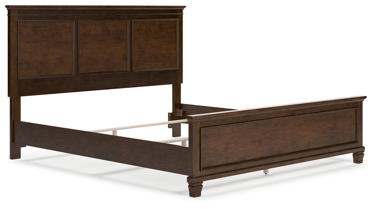 Danabrin California King Panel Bed with Mirrored Dresser and Chest in Brown from Ashley - Luna Furniture