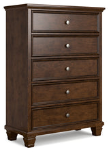 Danabrin California King Panel Bed with Mirrored Dresser and Chest in Brown from Ashley - Luna Furniture