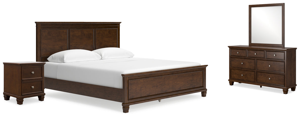 Danabrin California King Panel Bed with Mirrored Dresser and Nightstand in Brown from Ashley - Luna Furniture