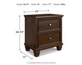 Danabrin California King Panel Bed with Mirrored Dresser and Nightstand in Brown from Ashley - Luna Furniture