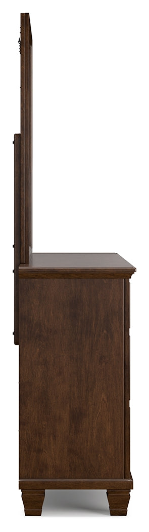 Danabrin California King Panel Bed with Mirrored Dresser and Nightstand in Brown from Ashley - Luna Furniture