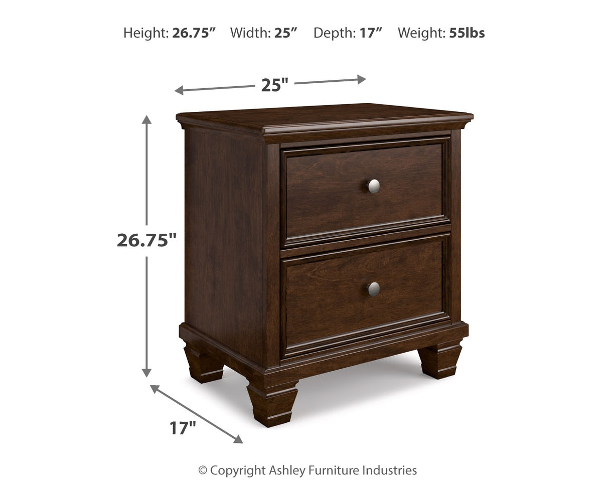 Danabrin California King Panel Bed with Mirrored Dresser, Chest and 2 Nightstands in Brown from Ashley - Luna Furniture