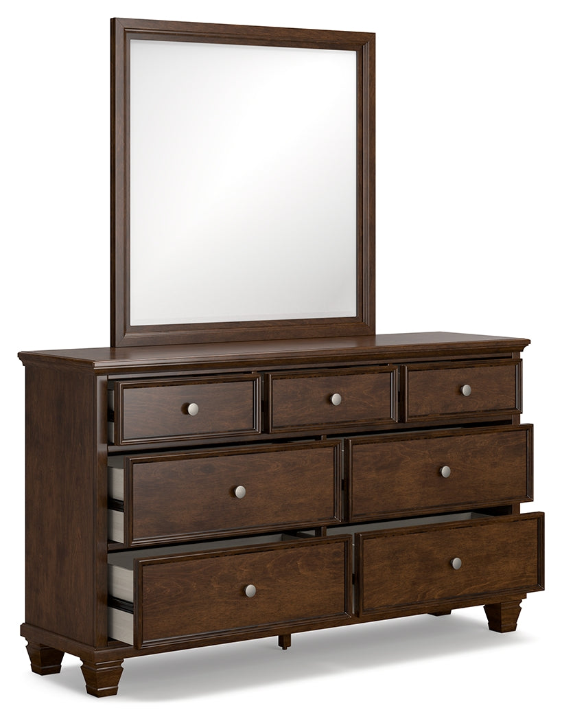 Danabrin California King Panel Bed with Mirrored Dresser, Chest and Nightstand in Brown from Ashley - Luna Furniture