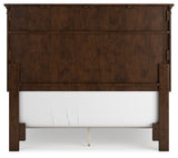 Danabrin Full Panel Bed with Mirrored Dresser and 2 Nightstands in Brown from Ashley - Luna Furniture