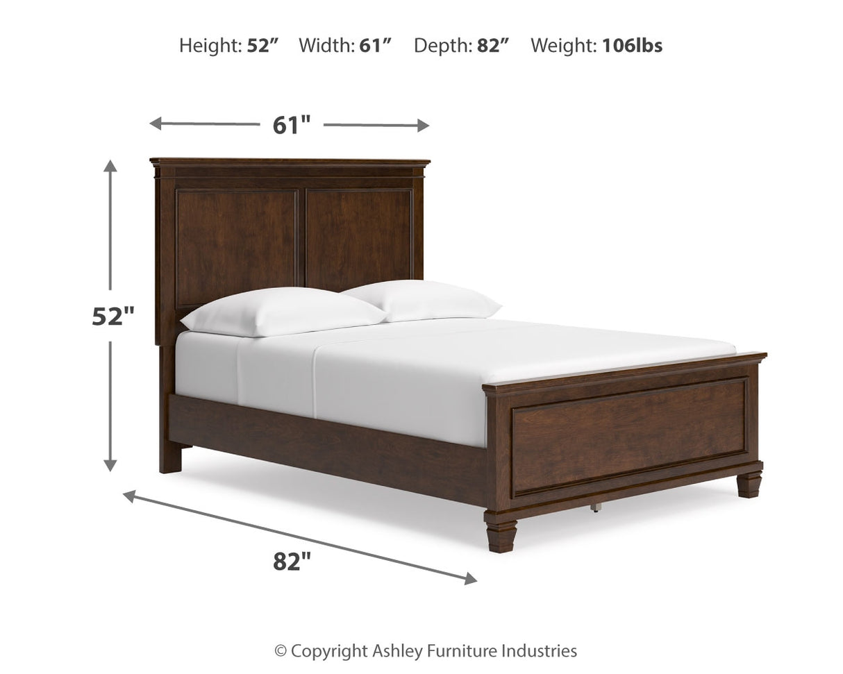 Danabrin Full Panel Bed with Mirrored Dresser and 2 Nightstands in Brown from Ashley - Luna Furniture