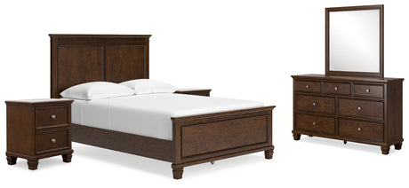 Danabrin Full Panel Bed with Mirrored Dresser and 2 Nightstands in Brown from Ashley - Luna Furniture