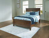 Danabrin Full Panel Bed with Mirrored Dresser and 2 Nightstands in Brown from Ashley - Luna Furniture