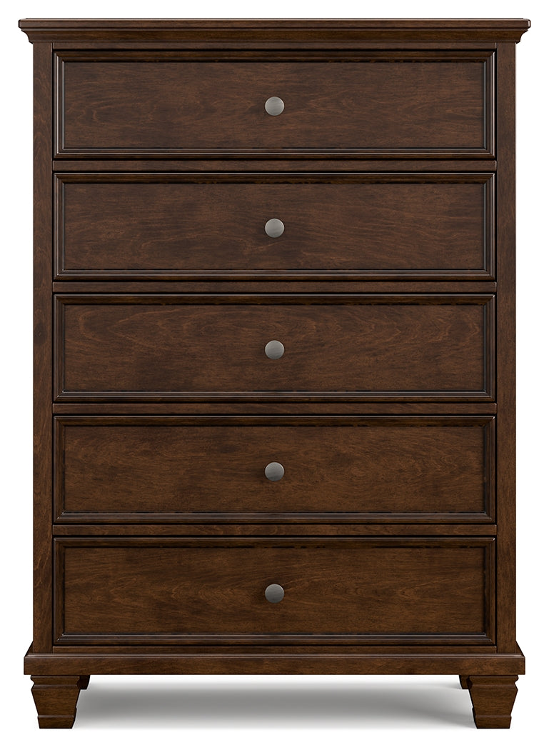 Danabrin Full Panel Bed with Mirrored Dresser and Chest in Brown from Ashley - Luna Furniture