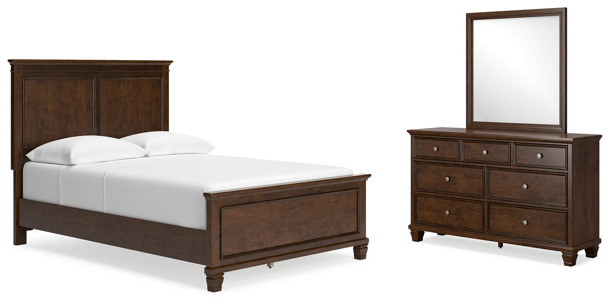 Danabrin Full Panel Bed with Mirrored Dresser in Brown from Ashley - Luna Furniture