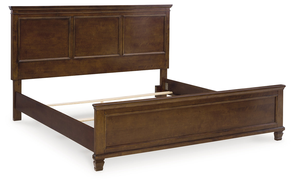 Danabrin King Panel Bed with Mirrored Dresser and 2 Nightstands in Brown - PKG015182