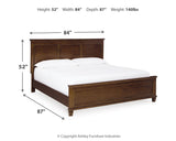 Danabrin King Panel Bed with Mirrored Dresser and 2 Nightstands in Brown - PKG015182