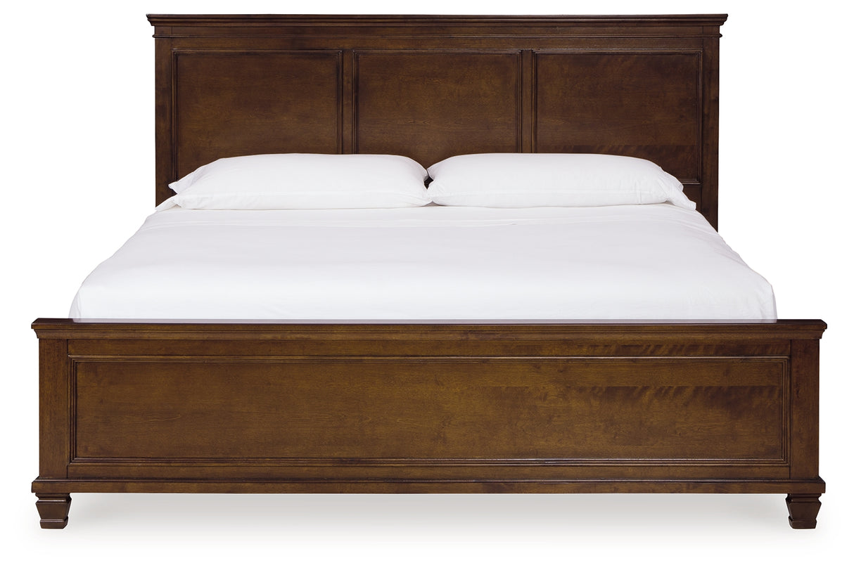 Danabrin King Panel Bed with Mirrored Dresser and 2 Nightstands in Brown - PKG015182