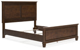 Danabrin Queen Panel Bed with Mirrored Dresser and 2 Nightstands in Brown - PKG015176