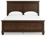 Danabrin Queen Panel Bed with Mirrored Dresser and 2 Nightstands in Brown - PKG015176