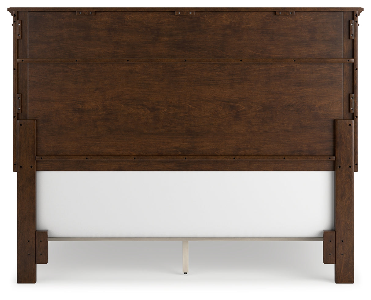 Danabrin Queen Panel Bed with Mirrored Dresser and Chest in Brown from Ashley - Luna Furniture