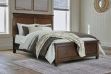 Danabrin Queen Panel Bed with Mirrored Dresser and Chest in Brown from Ashley - Luna Furniture