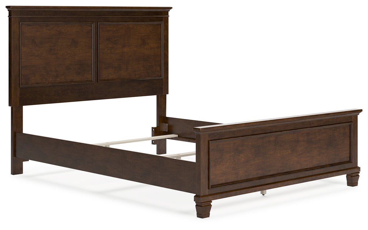 Danabrin Queen Panel Bed with Mirrored Dresser, Chest and 2 Nightstands in Brown from Ashley - Luna Furniture