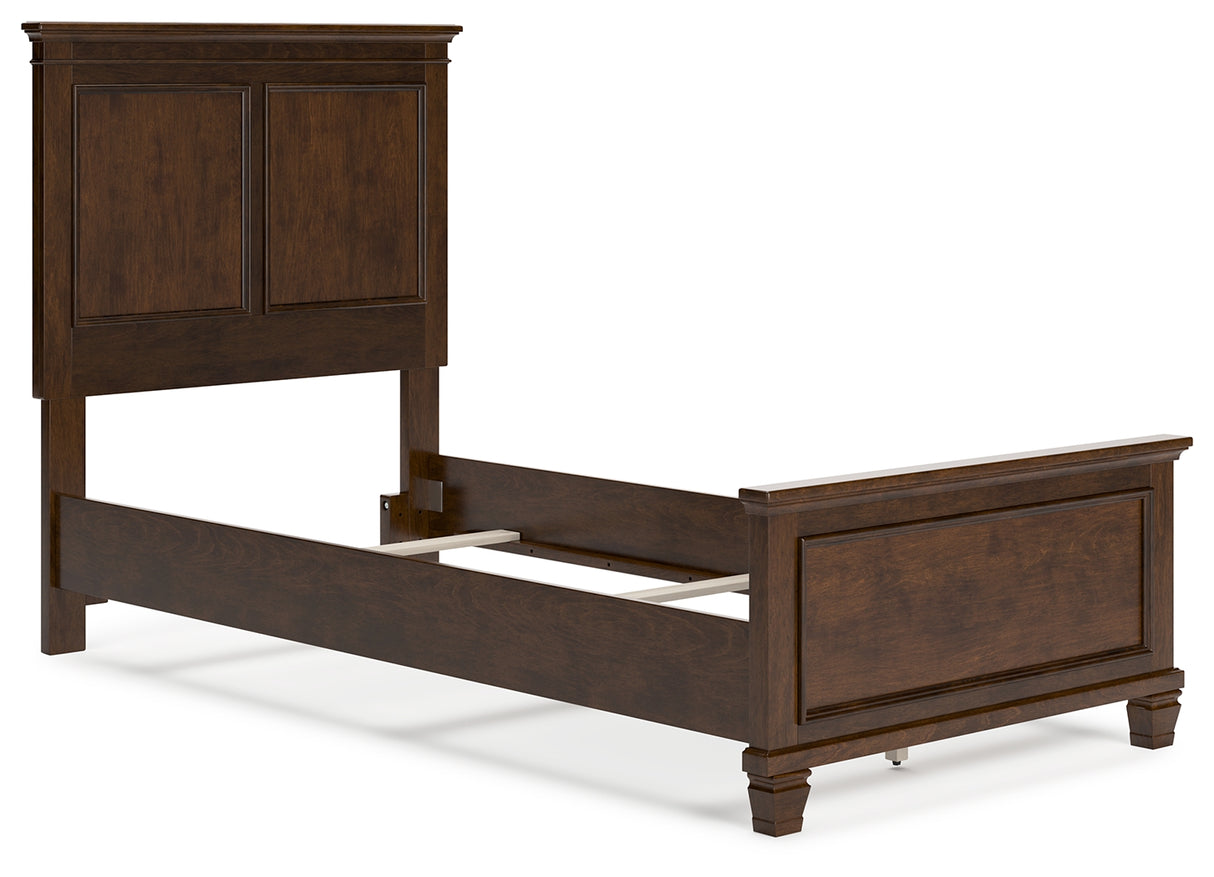 Danabrin Twin Panel Bed with Mirrored Dresser and 2 Nightstands in Brown from Ashley - Luna Furniture