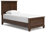 Danabrin Twin Panel Bed with Mirrored Dresser and 2 Nightstands in Brown from Ashley - Luna Furniture