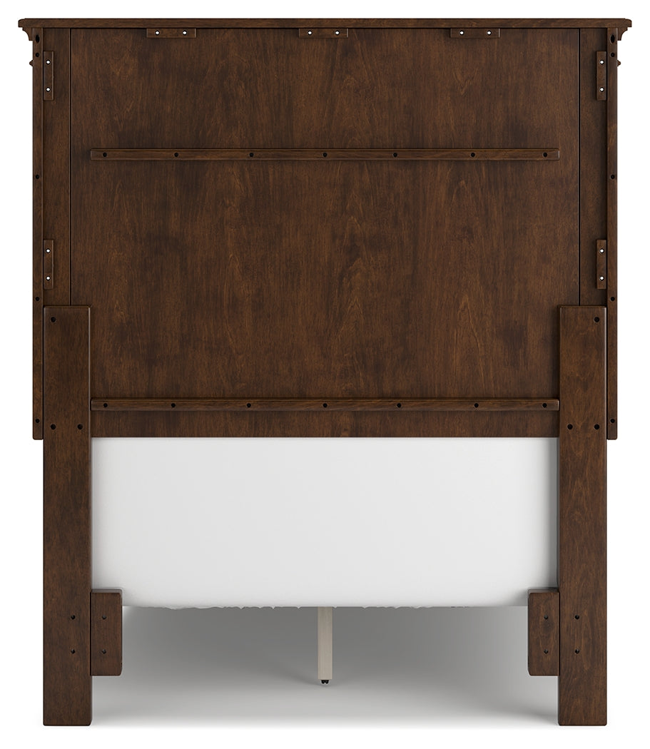 Danabrin Twin Panel Bed with Mirrored Dresser and Chest in Brown from Ashley - Luna Furniture