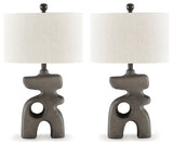 Danacy 2-Piece Table Lamp Set in Distressed Black - PKG016439