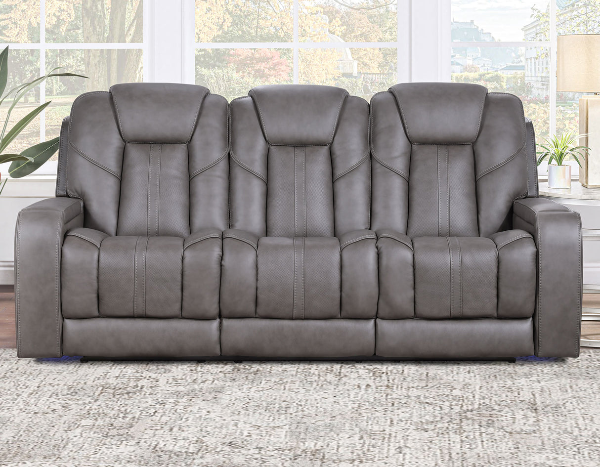 Daniel 3-Piece Triple Power Leather Reclining Home Theater Set from Steve Silver - Luna Furniture