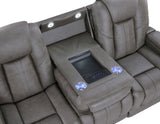 Daniel 3-Piece Triple Power Leather Reclining Home Theater Set from Steve Silver - Luna Furniture