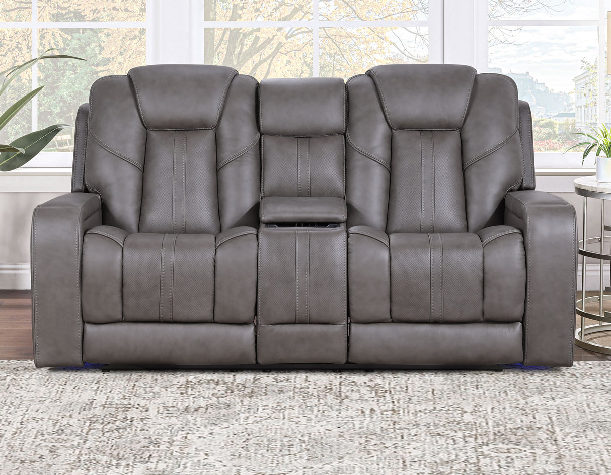 Daniel 3-Piece Triple Power Leather Reclining Home Theater Set from Steve Silver - Luna Furniture