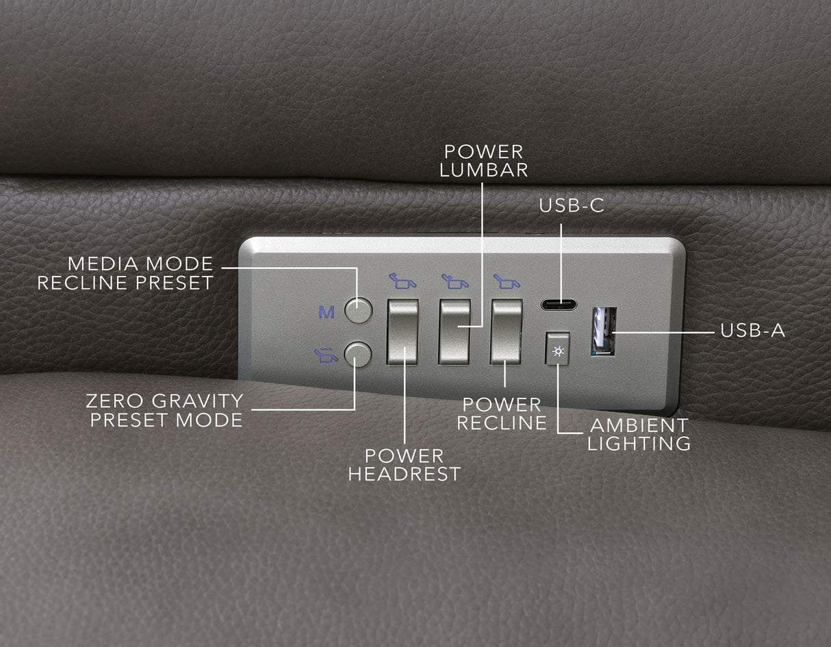 Daniel 3-Piece Triple Power Leather Reclining Home Theater Set from Steve Silver - Luna Furniture