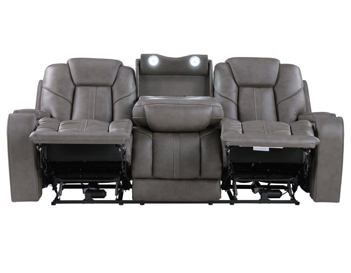 Daniel 3-Piece Triple Power Leather Reclining Home Theater Set from Steve Silver - Luna Furniture