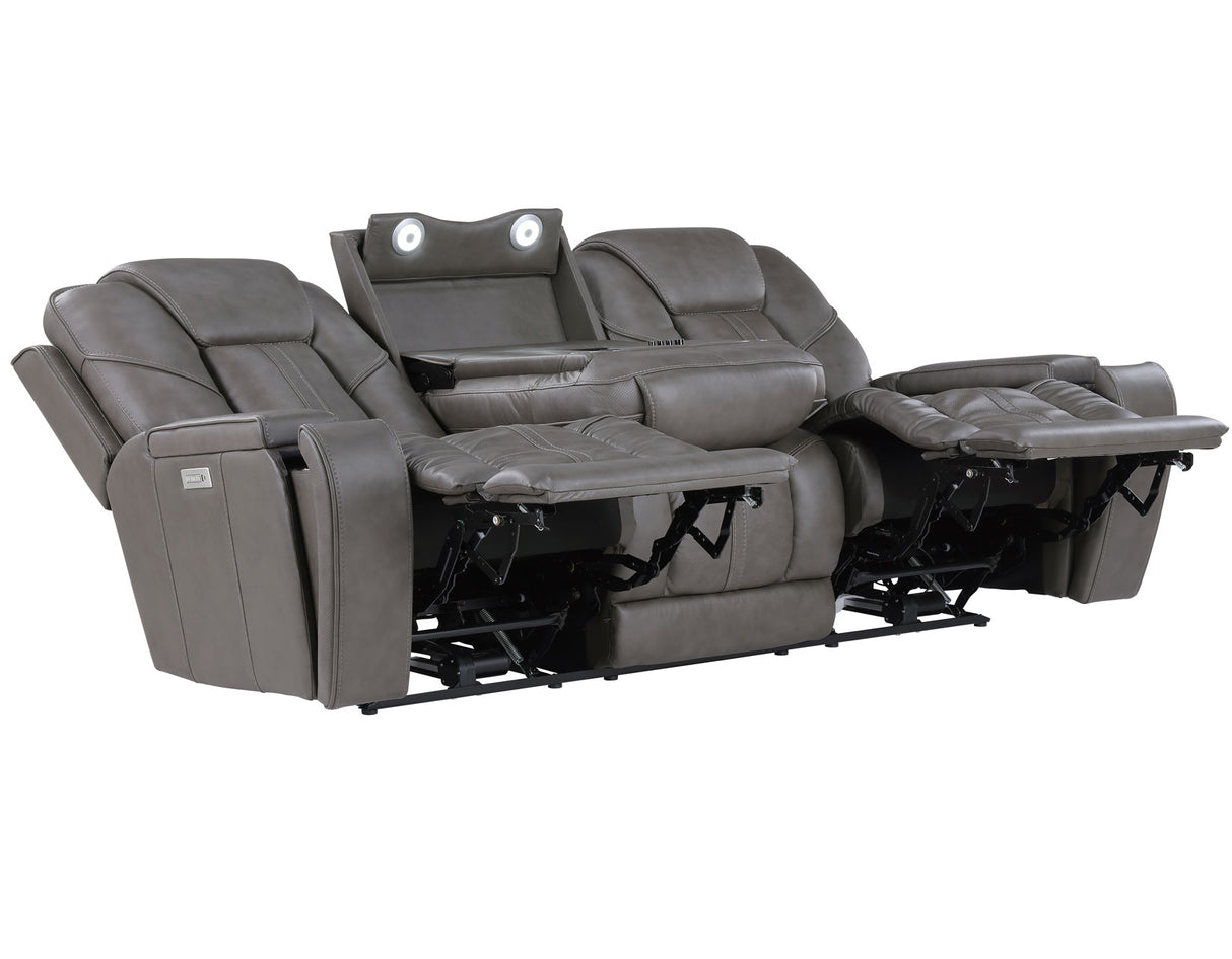 Daniel 3-Piece Triple Power Leather Reclining Home Theater Set from Steve Silver - Luna Furniture