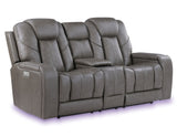 Daniel 3-Piece Triple Power Leather Reclining Home Theater Set from Steve Silver - Luna Furniture