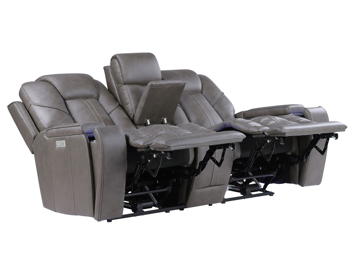 Daniel 3-Piece Triple Power Leather Reclining Home Theater Set from Steve Silver - Luna Furniture