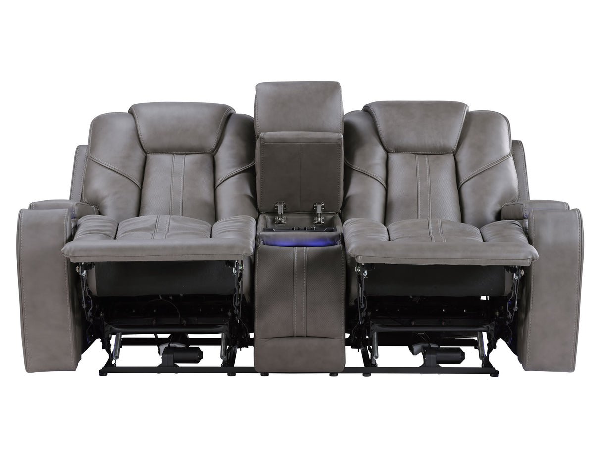 Daniel 3-Piece Triple Power Leather Reclining Home Theater Set from Steve Silver - Luna Furniture