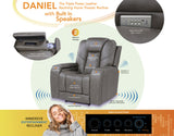 Daniel 3-Piece Triple Power Leather Reclining Home Theater Set from Steve Silver - Luna Furniture