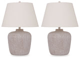 Danry 2-Piece Table Lamp Set in Distressed Cream - PKG016436