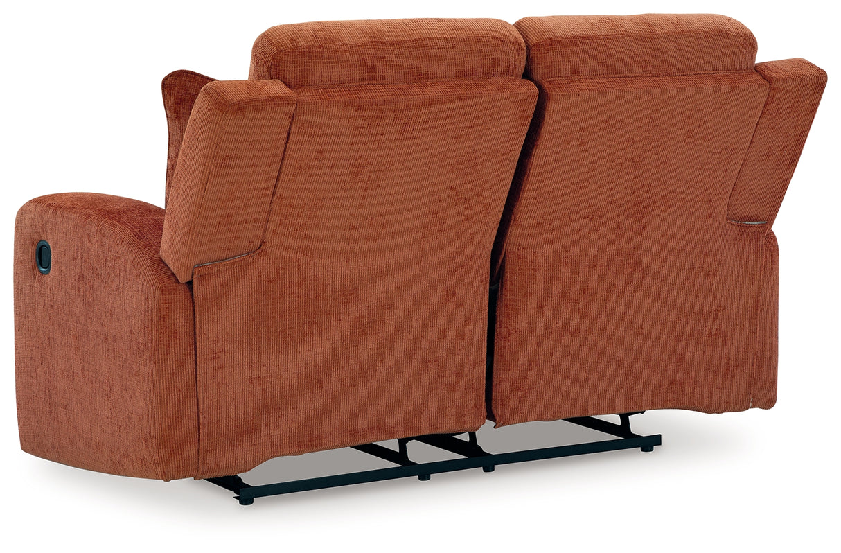 Danum Spice Reclining Loveseat from Ashley - Luna Furniture