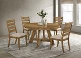 Danvers Brown Oak 5-Piece Round 54-inch Dining Set from Coaster - Luna Furniture