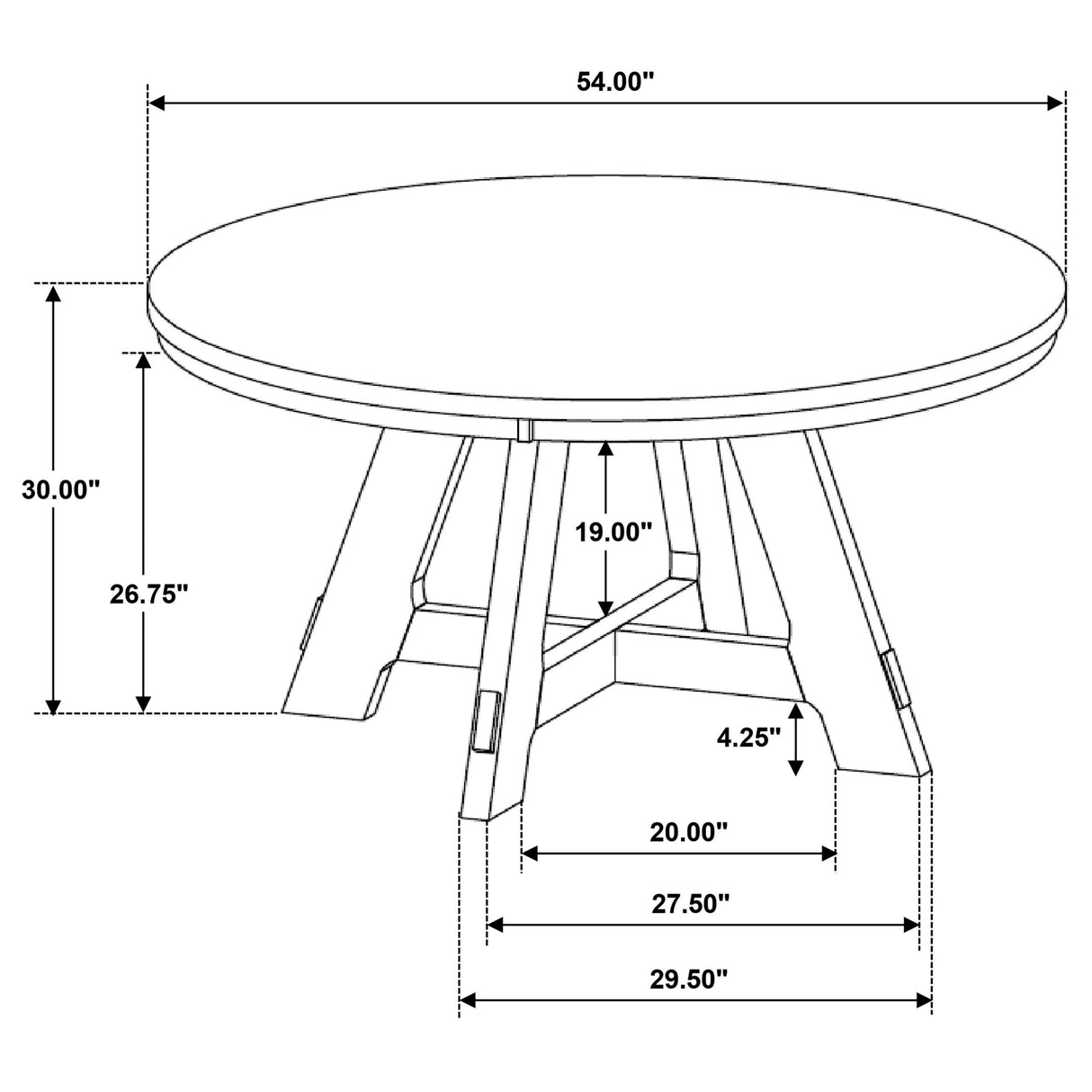 Danvers Brown Oak 5-Piece Round 54-inch Dining Set from Coaster - Luna Furniture