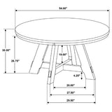 Danvers Brown Oak 5-Piece Round 54-inch Dining Set from Coaster - Luna Furniture