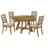 Danvers Brown Oak 5-Piece Round 54-inch Dining Set from Coaster - Luna Furniture