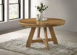 Danvers Round 54-inch Wood Dining Table Brown Oak from Coaster - Luna Furniture