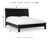 Danziar King Panel Bed with Mirrored Dresser and 2 Nightstands in Black from Ashley - Luna Furniture