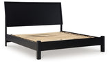 Danziar King Panel Bed with Mirrored Dresser and 2 Nightstands in Black from Ashley - Luna Furniture