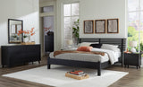 Danziar King Panel Bed with Mirrored Dresser and 2 Nightstands in Black from Ashley - Luna Furniture