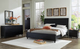 Danziar King Panel Bed with Mirrored Dresser and 2 Nightstands in Black - PKG015914