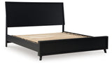 Danziar King Panel Bed with Mirrored Dresser and 2 Nightstands in Black - PKG015914